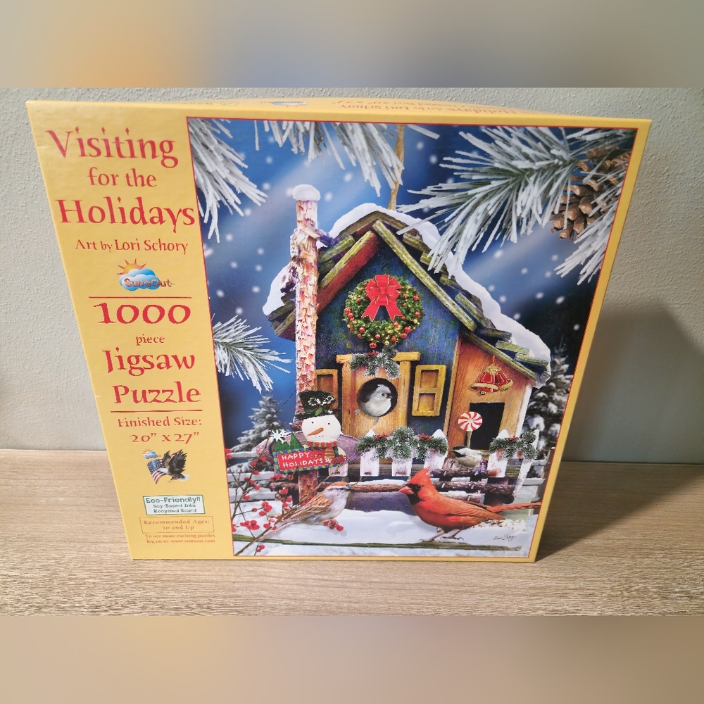SunsOut 1000 Piece Jigsaw Puzzle "Visiting for the Holidays" by Lori Schory